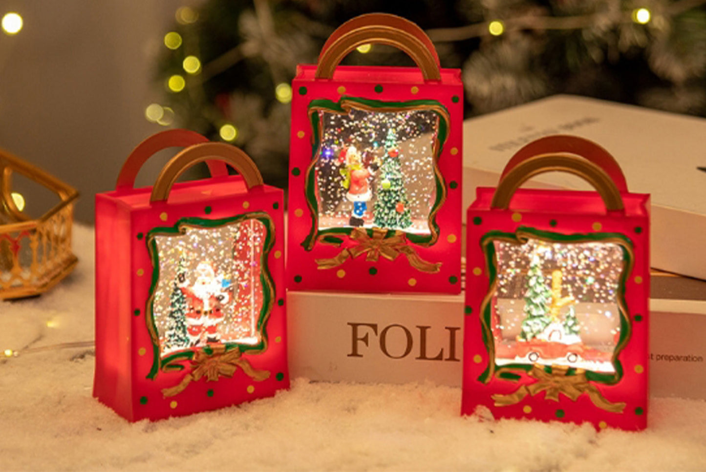 Portable Crystal Chandelier - Snowy Christmas Water Ball Light Decoration