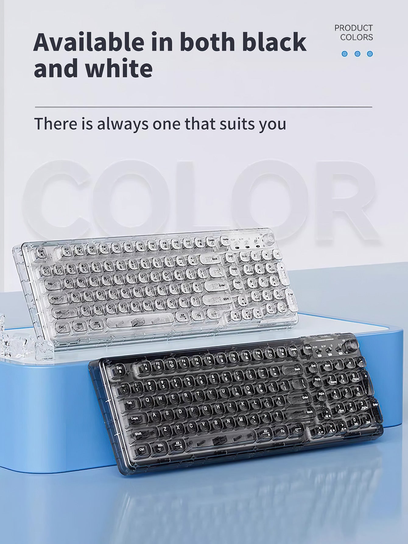 Crystal-Clear Wireless Bluetooth Keyboard - 2 Colours