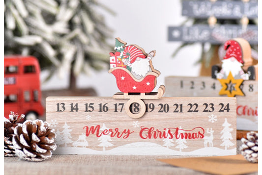 **Christmas Wooden Countdown Ornament - Faceless Old Man Creative Calendar**