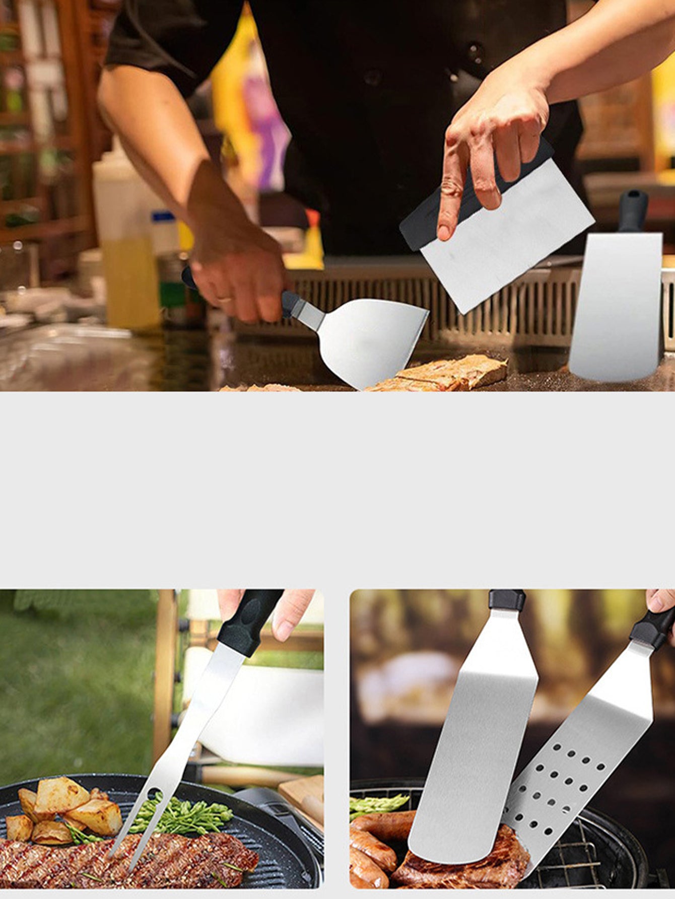 Camping BBQ stainless steel barbecue tool set