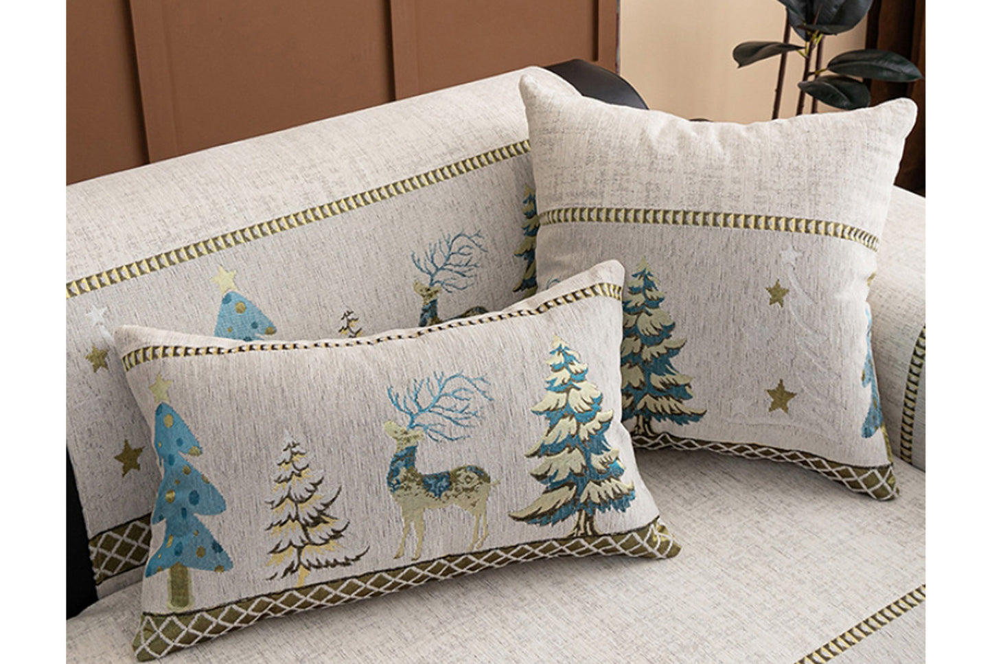 **Autumn/Winter Chenille Anti-Slip Sofa Cushion (Full Cover Sofa Cover)**