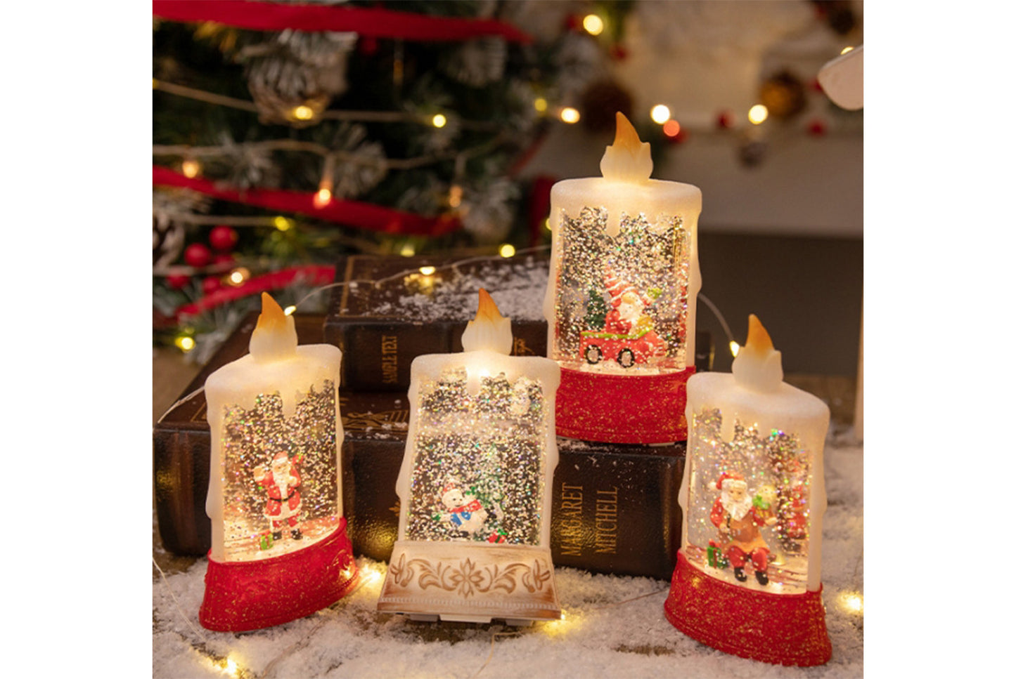 Christmas Tree Crystal Chandelier - Luminous Candle Light Desktop Ornament