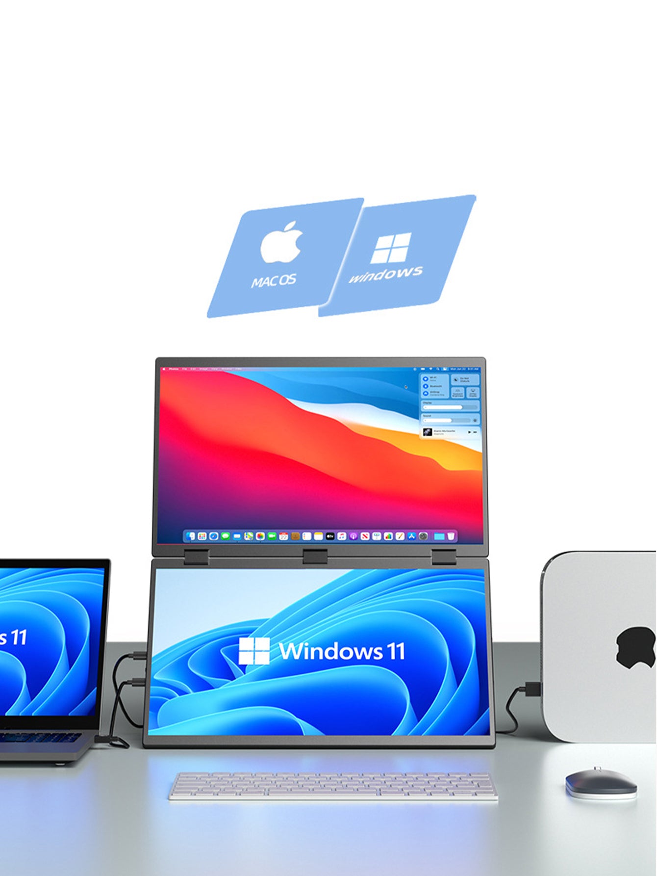 Touchscreen portable displa