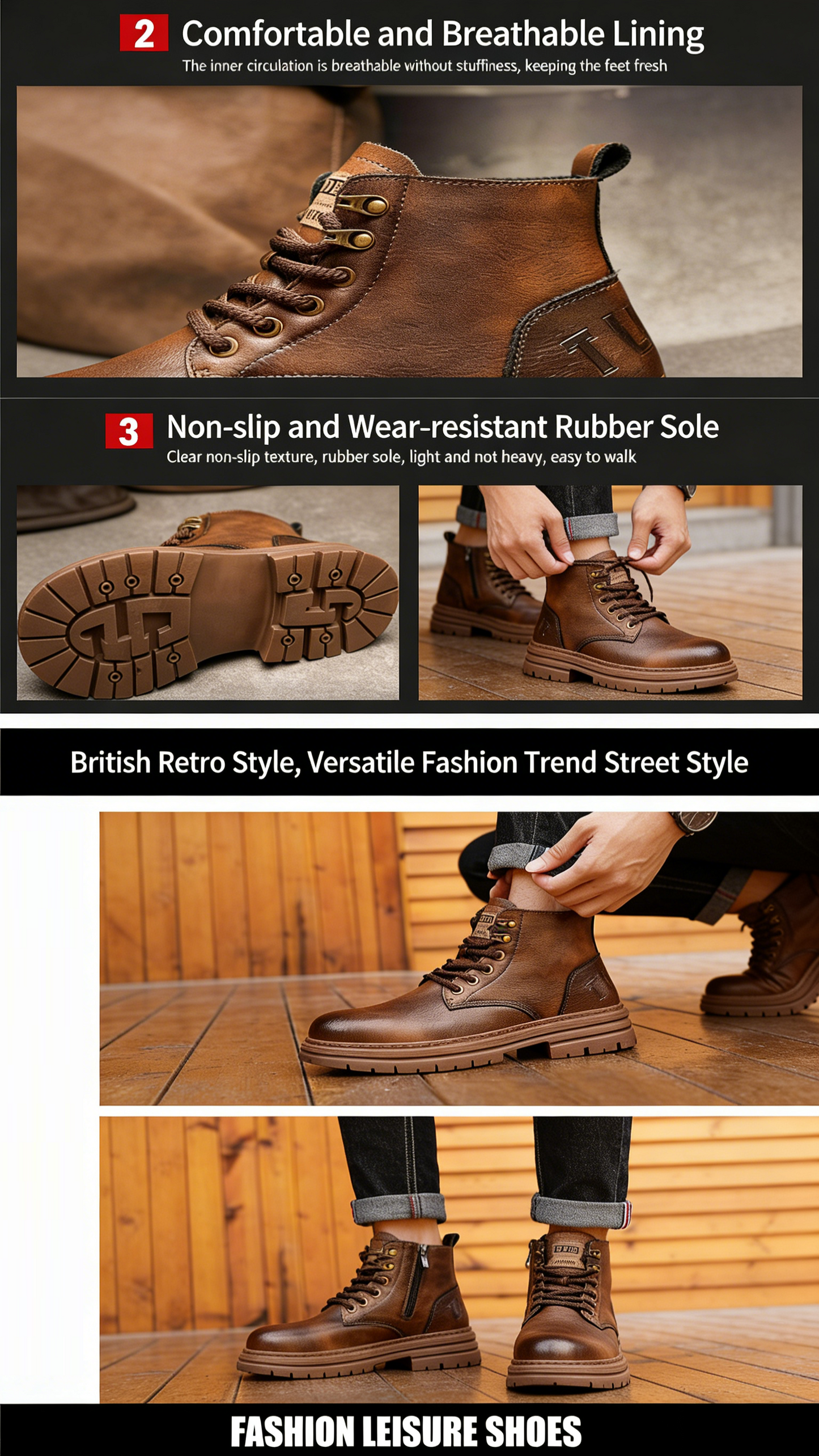 Men's Waterproof and Non-Slip Martin Boots