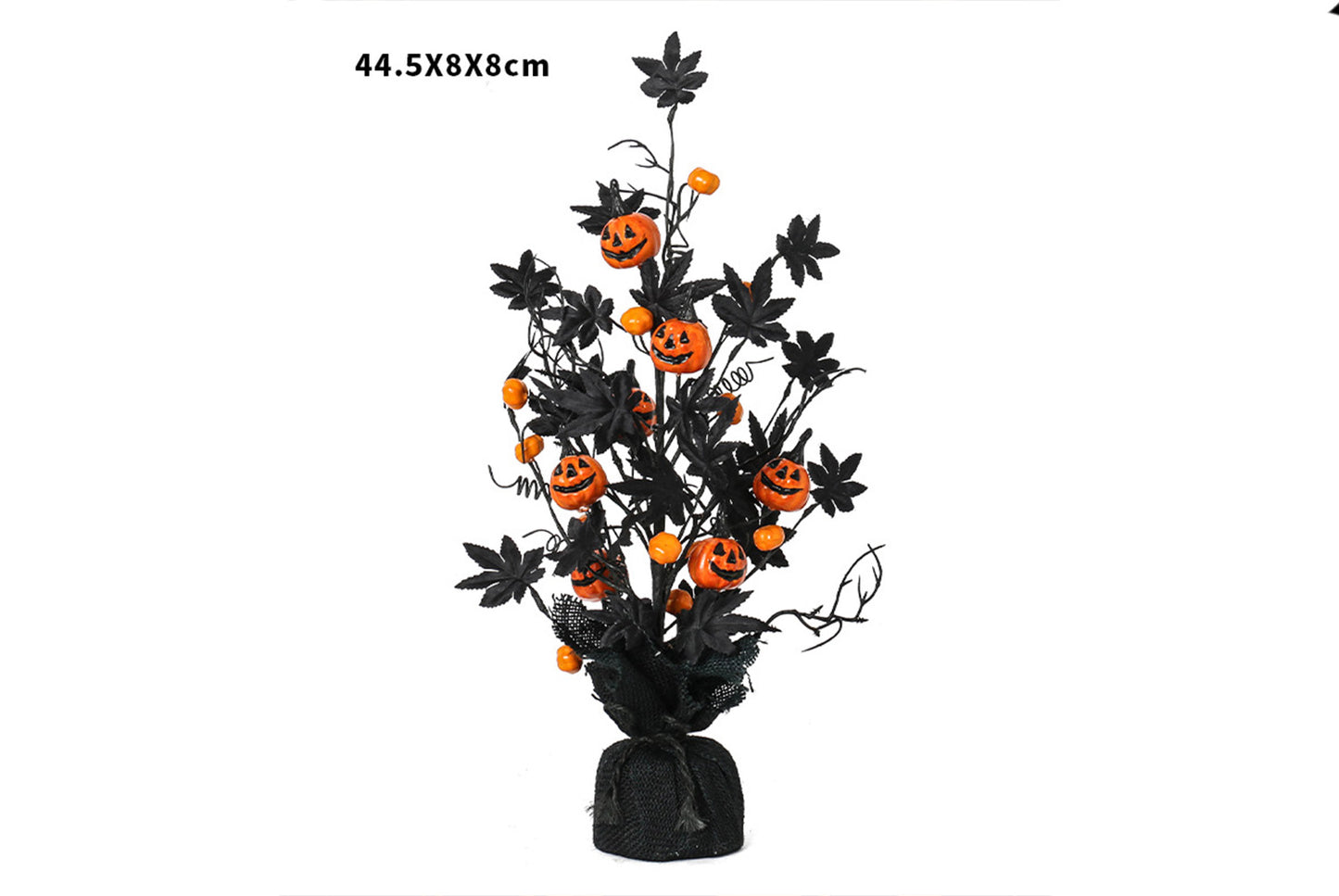 **Halloween Spooky Pumpkin Maple Leaf Decorative Tree, Home Party Decoration**