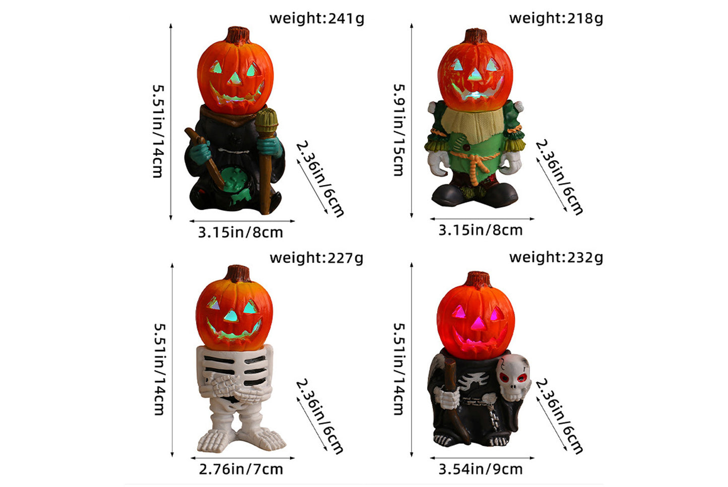 Halloween LED Pumpkin Knight Ornament | Luminous Resin Decoration
