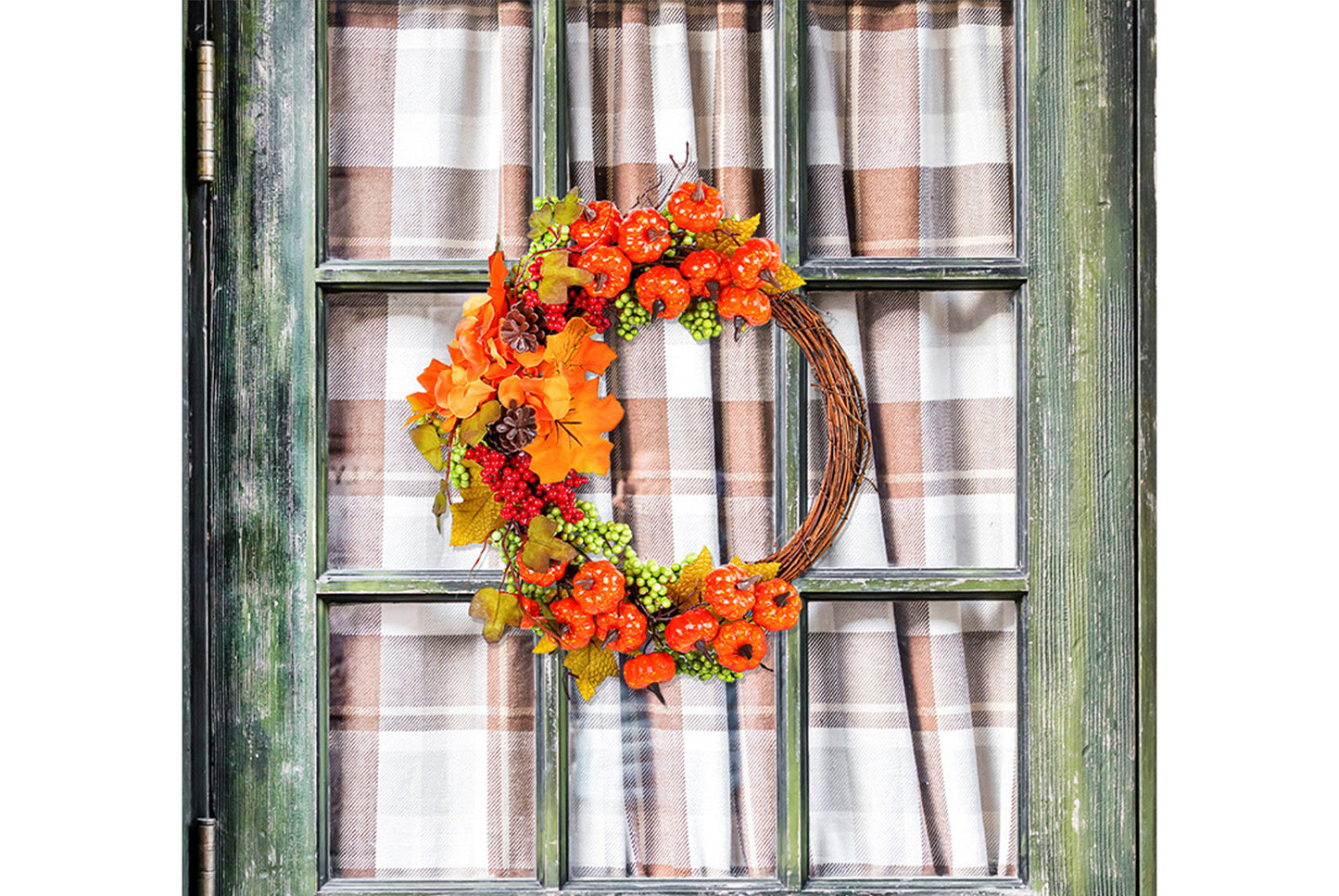 Autumn Pumpkin Vine Wreath Door Hanging Decoration