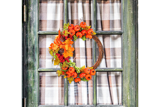 Autumn Pumpkin Vine Wreath Door Hanging Decoration