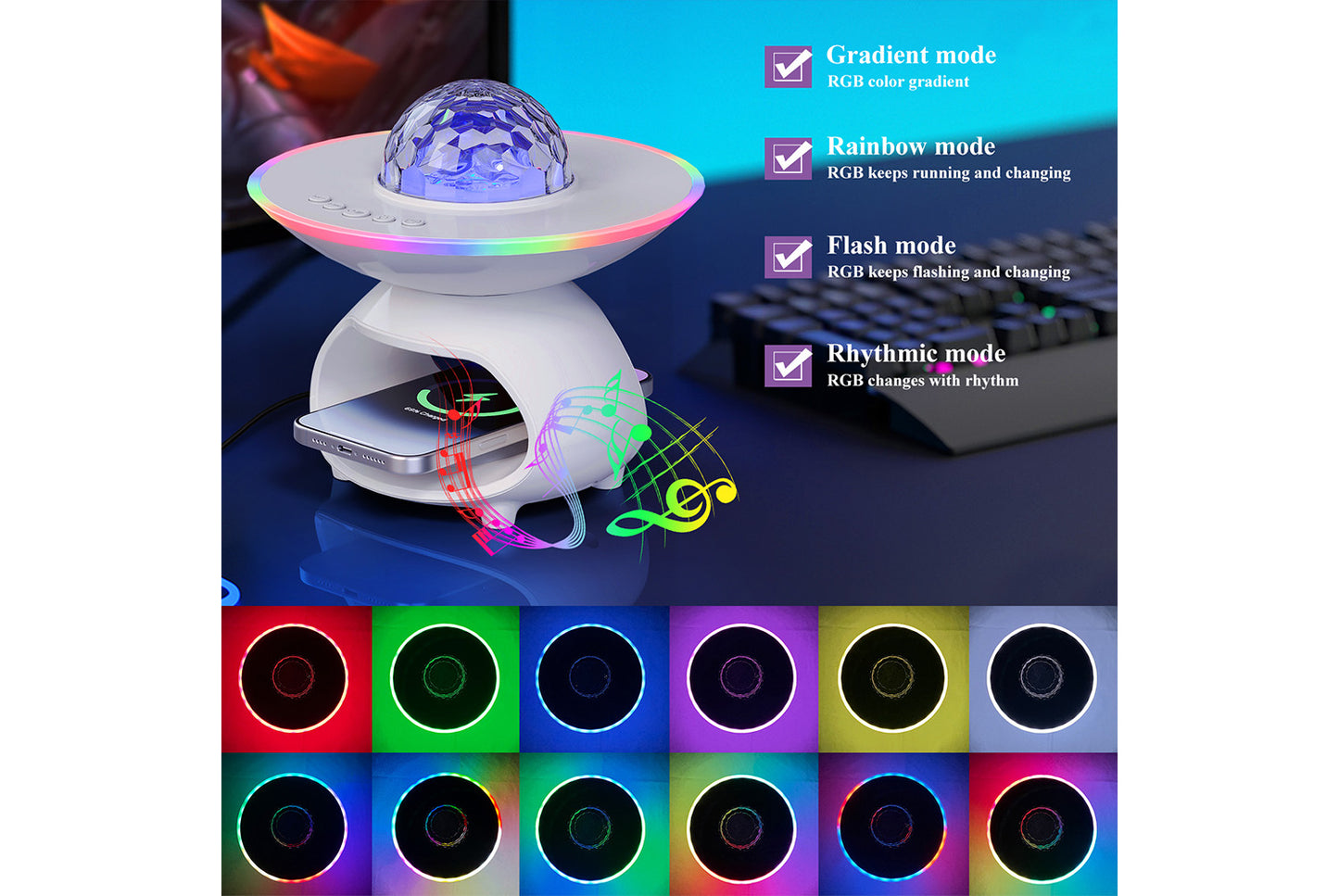 Bluetooth speaker-RGB audio atmosphere light
