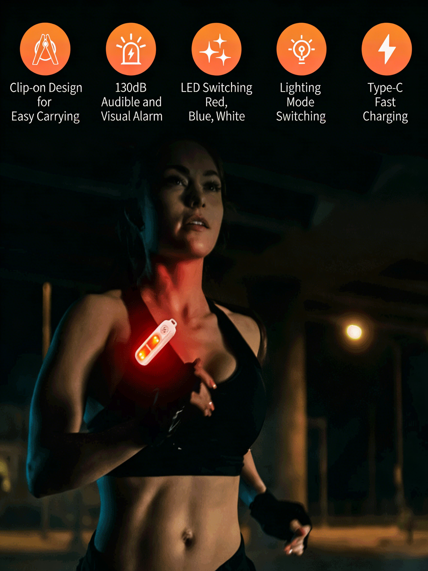 Outdoor night running tri color luminous light