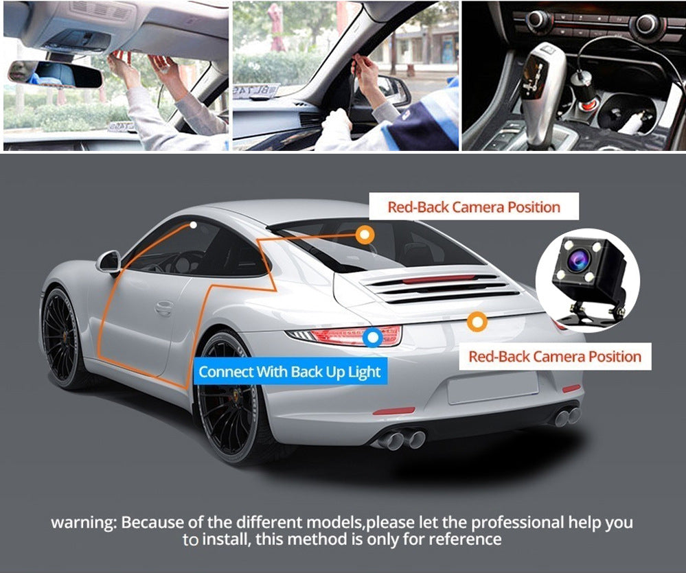 # 4-inch Touchscreen Dual-Lens HD Dash Cam