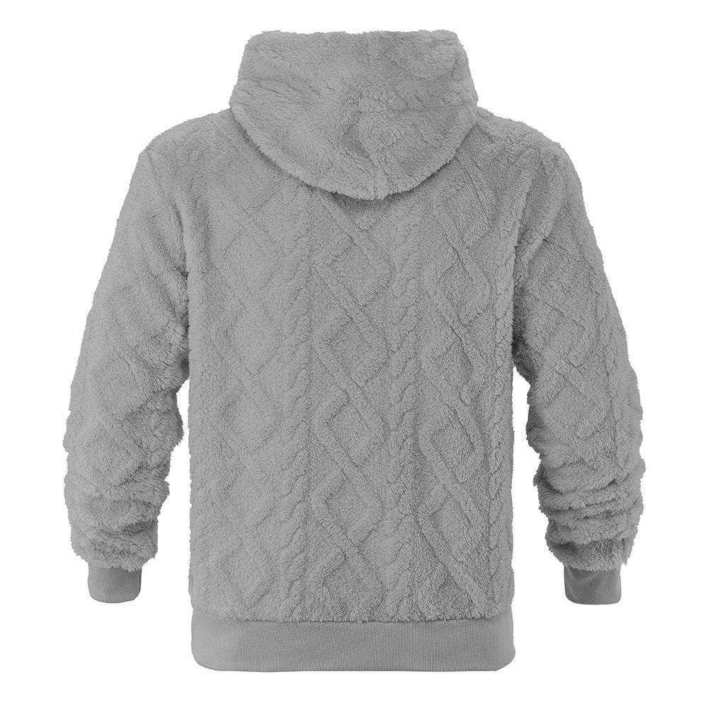 Hot-Selling Fleece-Lined Hooded Sweatshirt, Loose Fit, Heavyweight Men's Wear