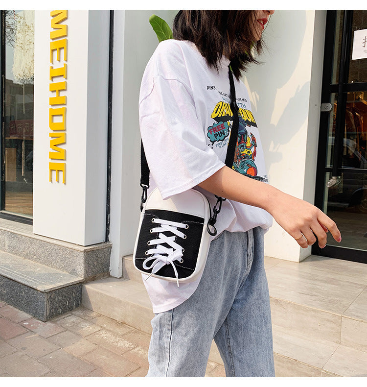Patchwork Canvas Crossbody Bag for Women