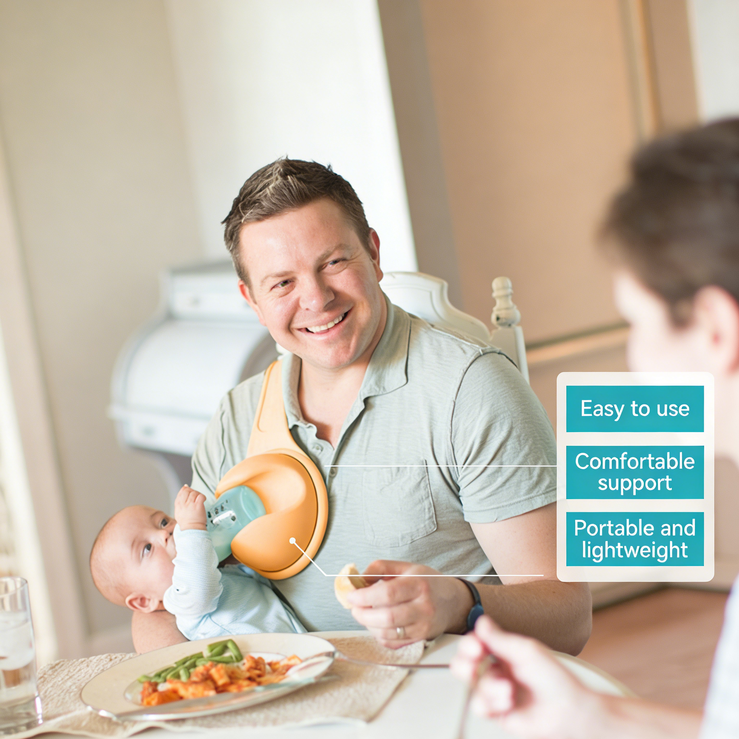Hands-free silicone bottle holder for breastfeeding