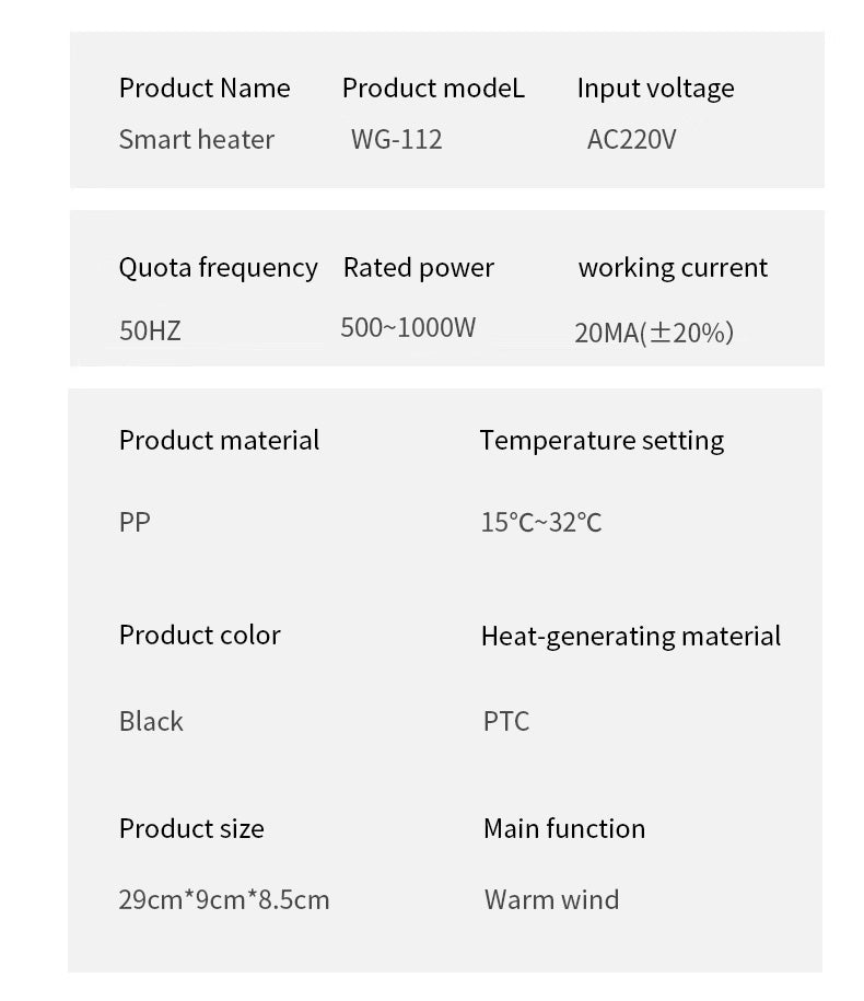 Desktop Heater | Small Home Heater -（UK plug）