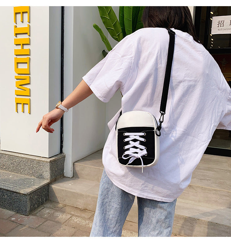 Patchwork Canvas Crossbody Bag for Women