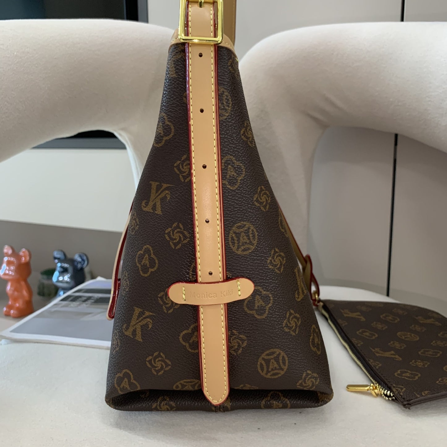 Monogram Letter Shopping Tote Bag