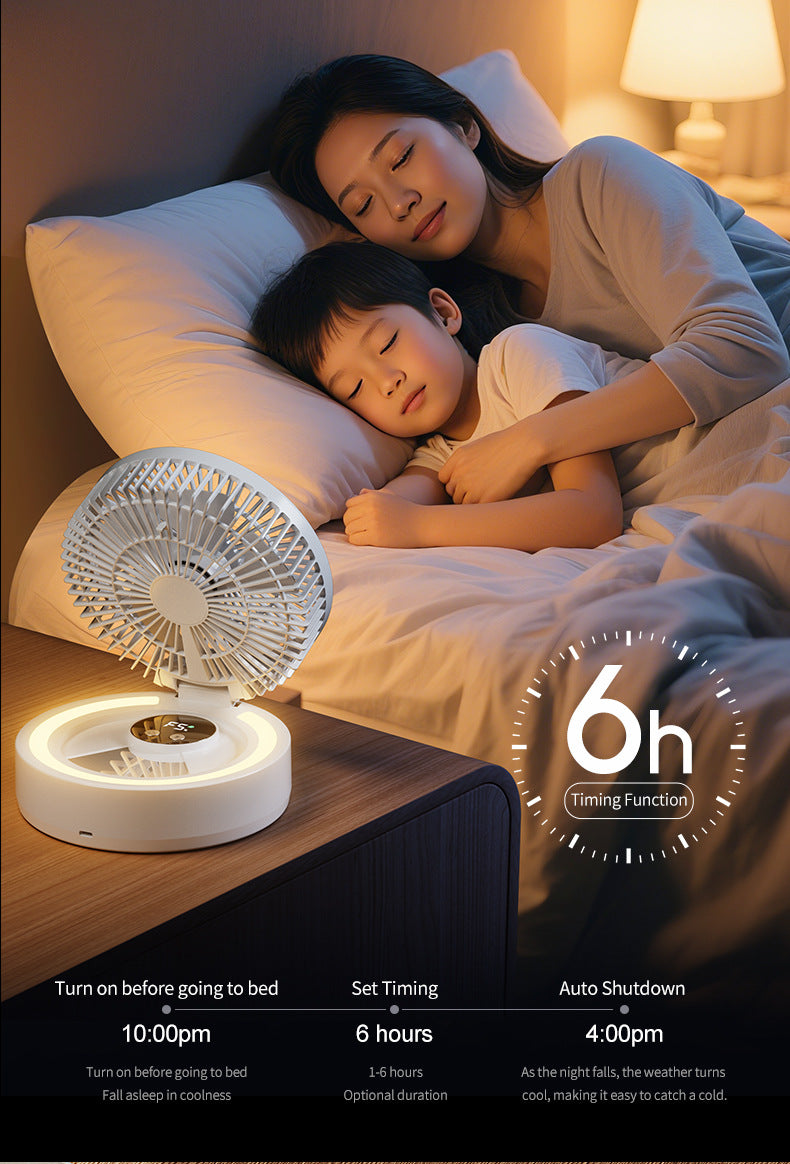 # Foldable Desktop Rechargeable Fan with Mirror