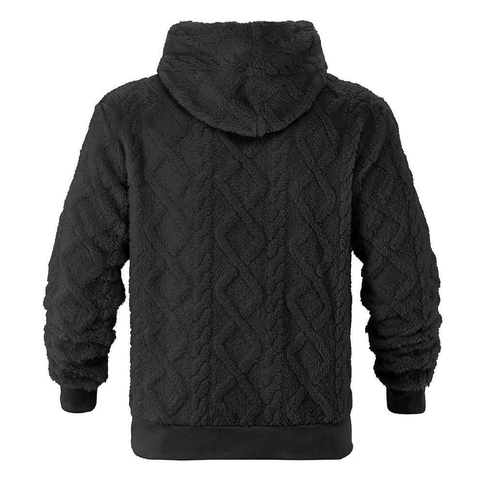 Hot-Selling Fleece-Lined Hooded Sweatshirt, Loose Fit, Heavyweight Men's Wear