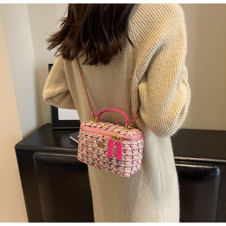 **Chanel-Style Wool Chain Bag**