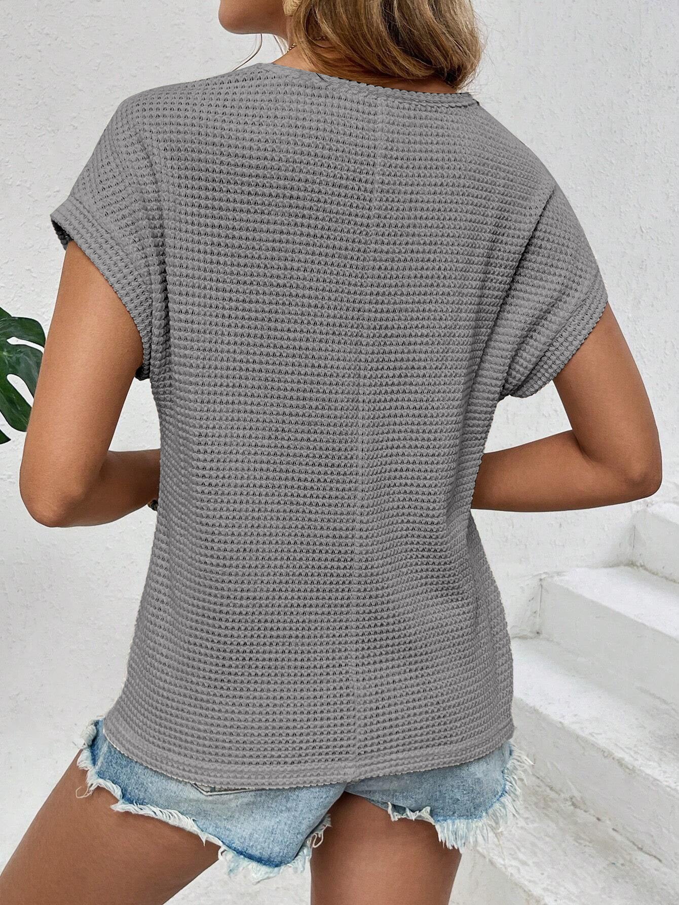 Raglan Openwork Breathable Short-Sleeve T-Shirt