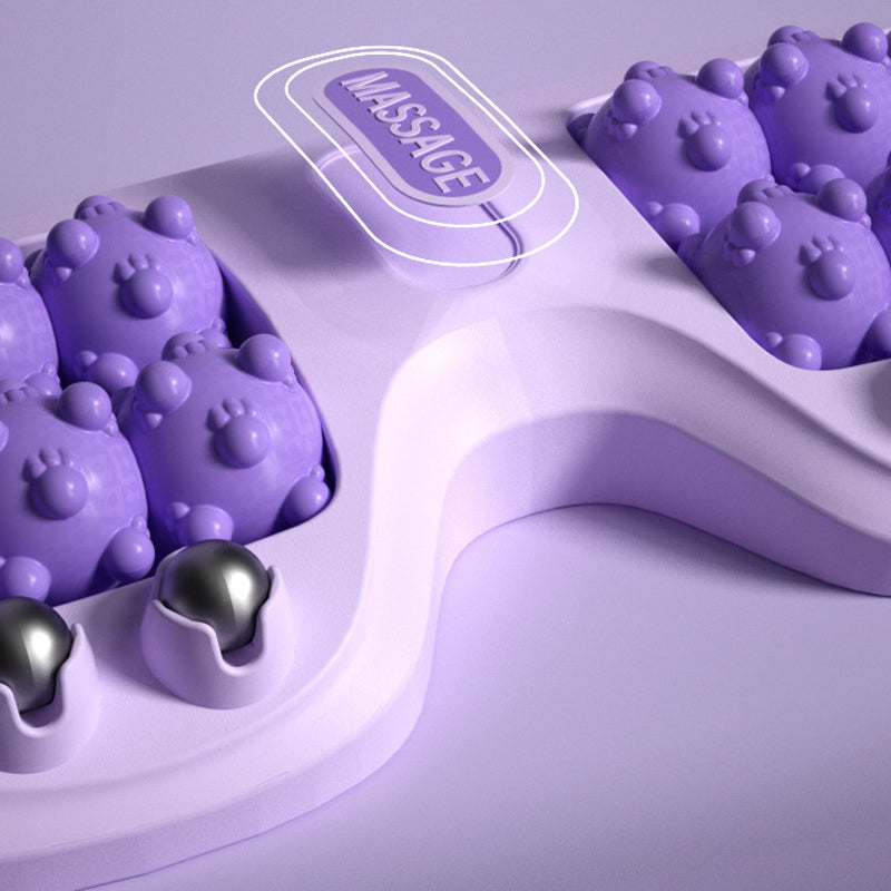 Magnetic bead four-row roller foot massager