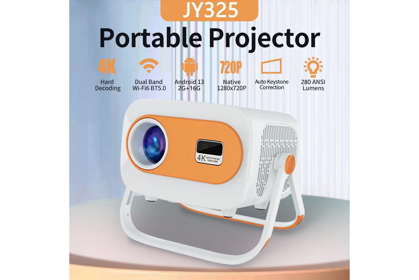 **JY325 Android 4K Projector Portable Smart Home Theater**(UK plug)