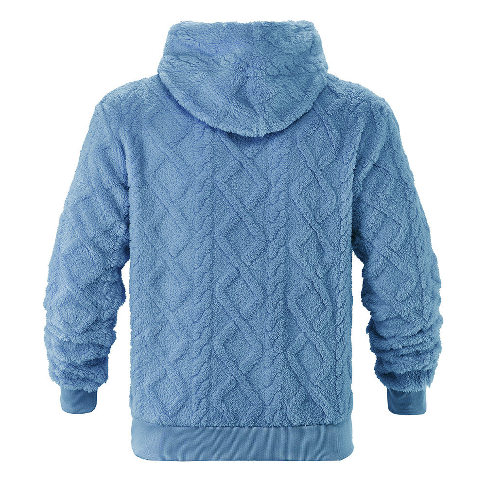 Hot-Selling Fleece-Lined Hooded Sweatshirt, Loose Fit, Heavyweight Men's Wear