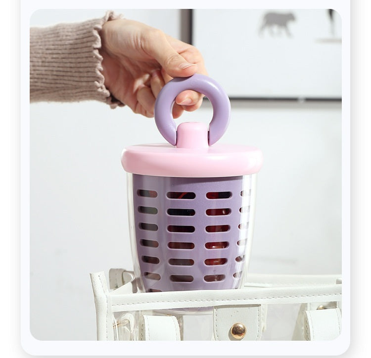 # Double-Layer Draining Portable Salad Cup