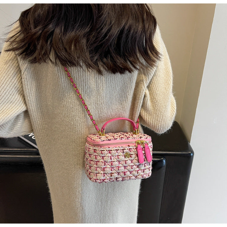**Chanel-Style Wool Chain Bag**