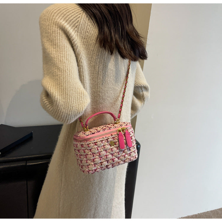 **Chanel-Style Wool Chain Bag**