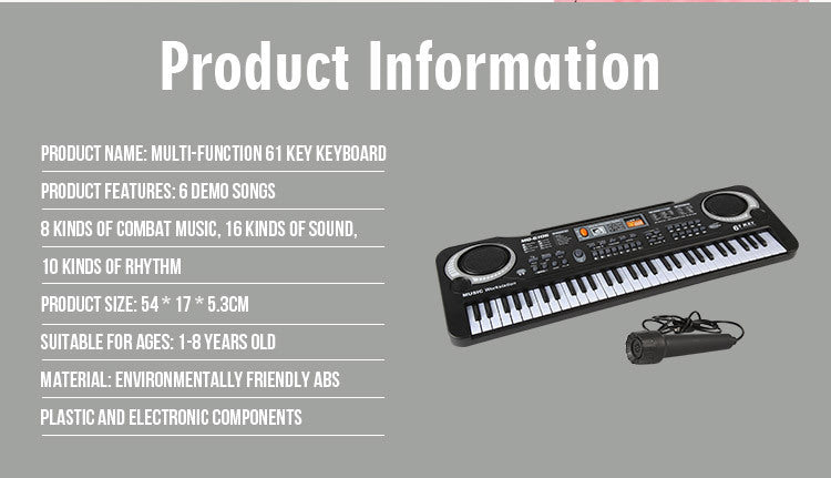 **Multifunctional 61-Key Children's Electronic Keyboard**
