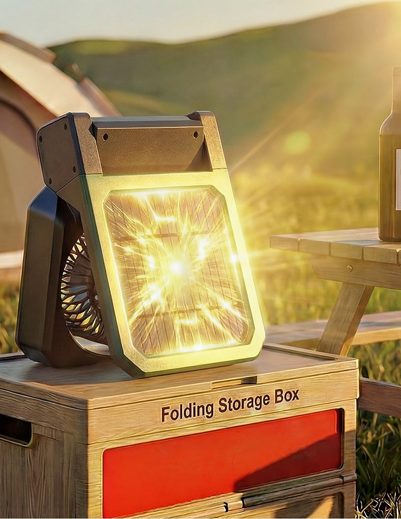 # Solar-Powered Camping Light Portable Fan