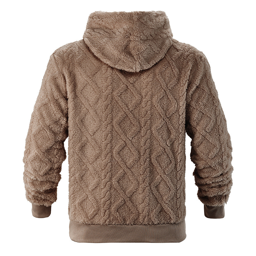 Hot-Selling Fleece-Lined Hooded Sweatshirt, Loose Fit, Heavyweight Men's Wear