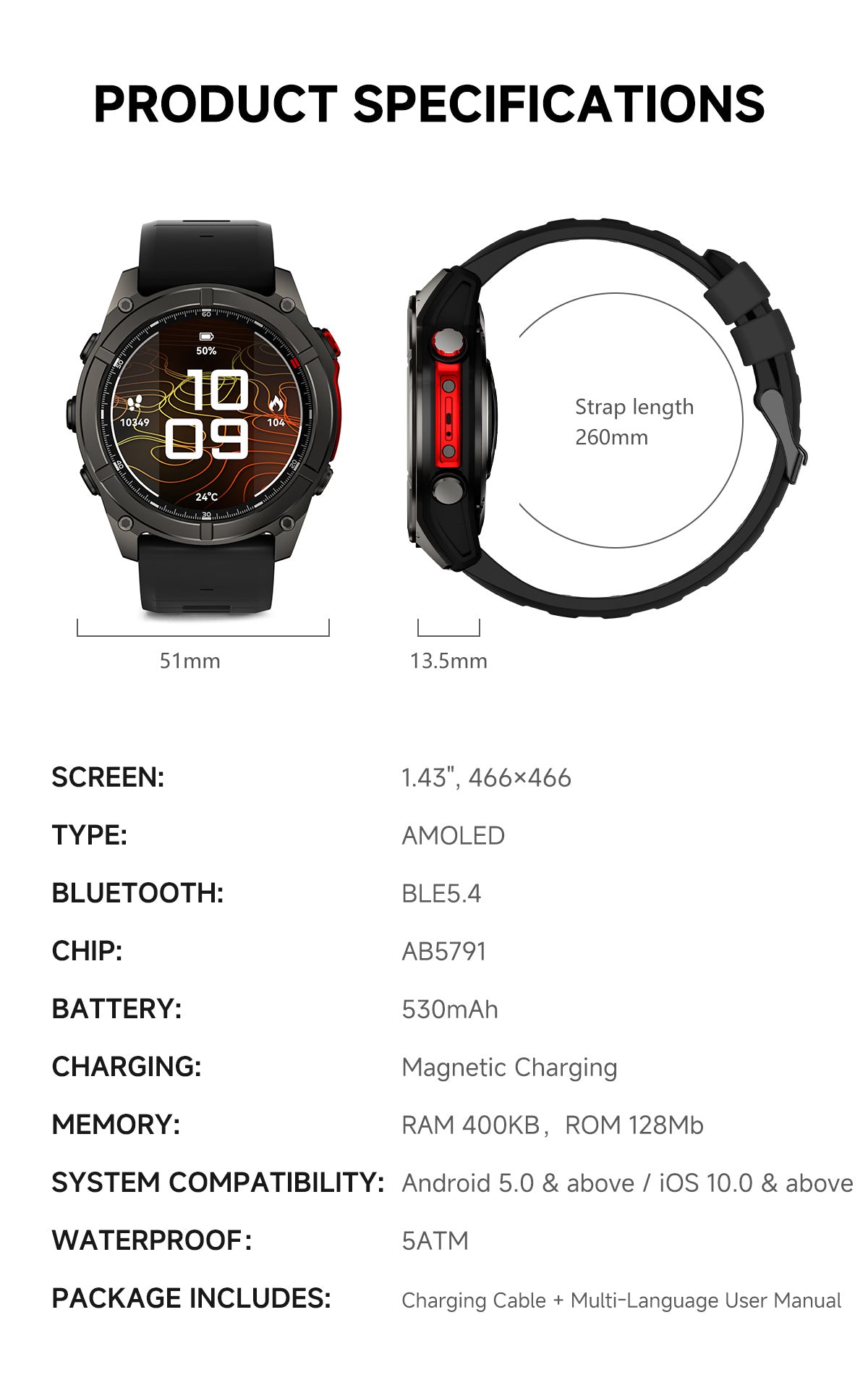 # F8 Pro Outdoor Multifunctional Smartwatch