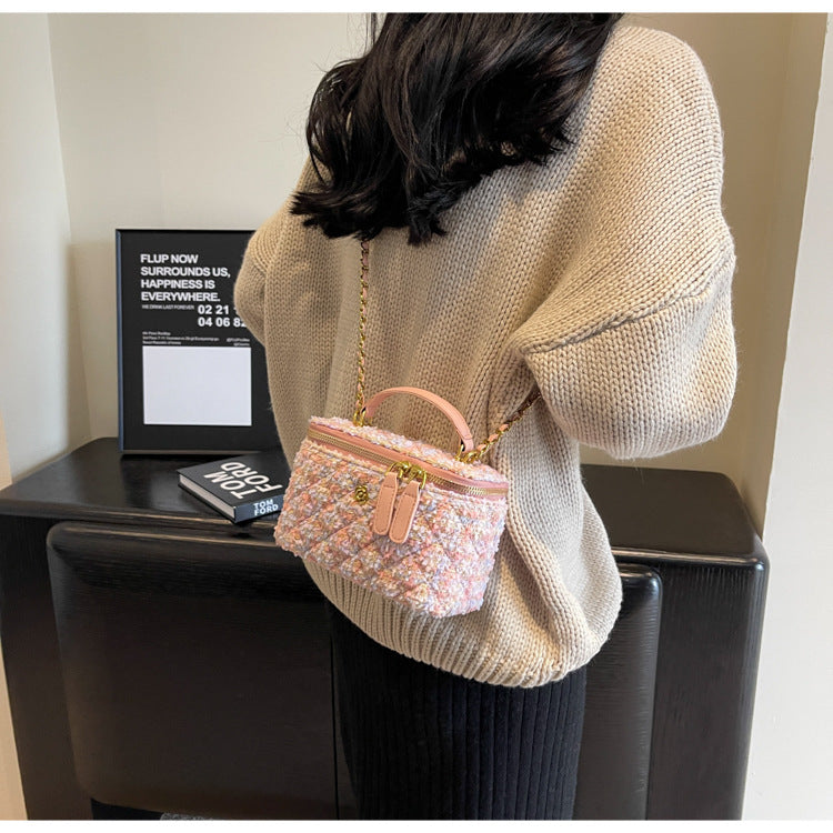 **Chanel-Style Wool Chain Bag**