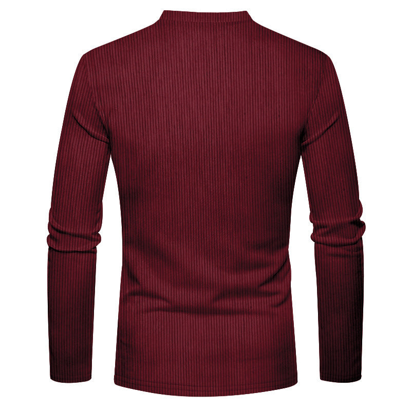 New Men's Long-Sleeve Henley Shirt