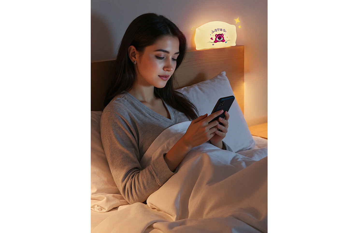 Strawberry Bear/Stitch Pillow Magnetic Night Light