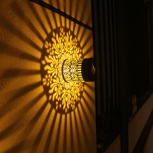 Solar-Powered Wall-Mounted Perforated Projector Light