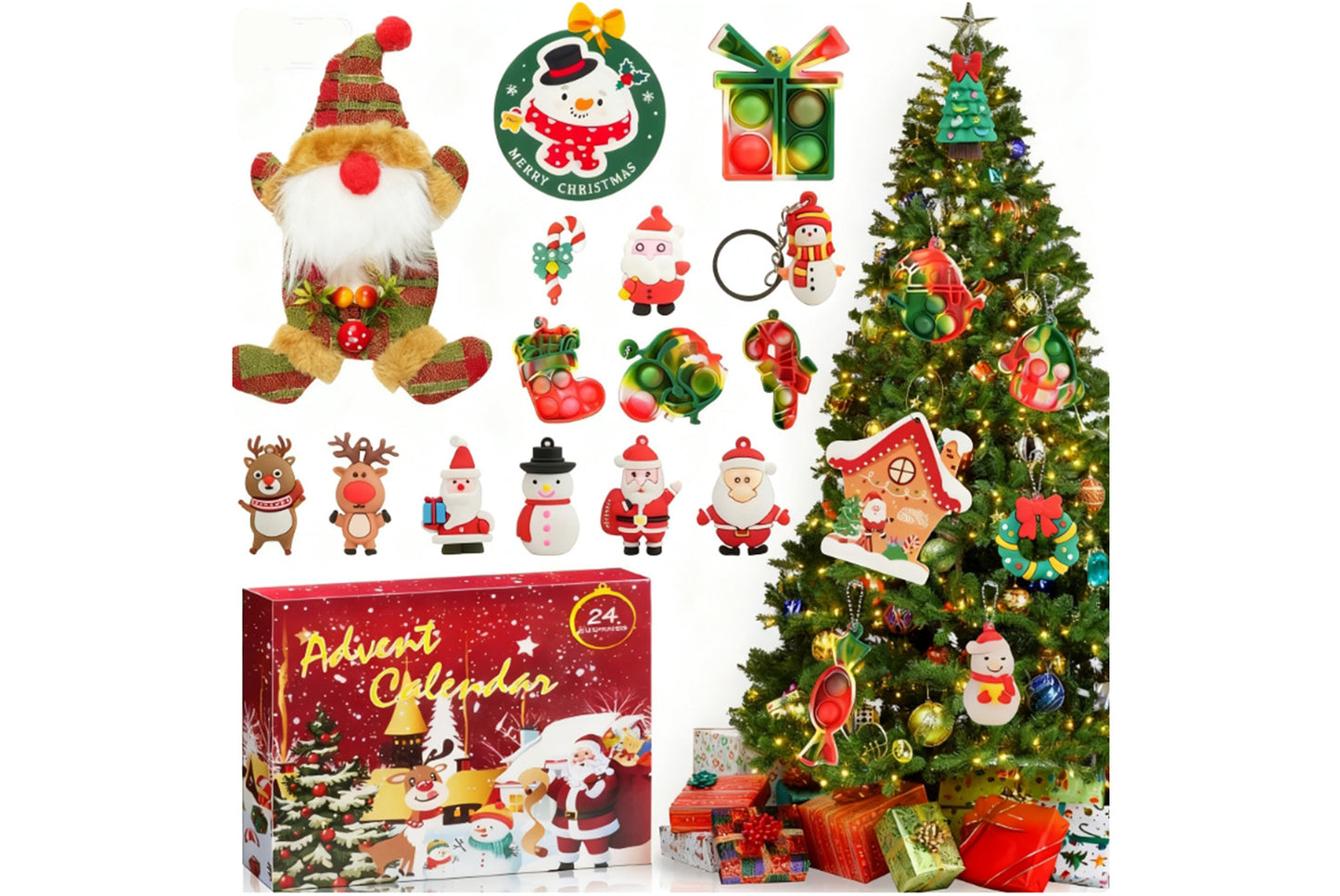 **Christmas Countdown Blind Box Pendants | 24-Piece DIY Decorative Gift Set**