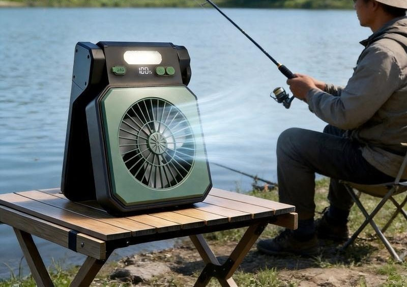 # Solar-Powered Camping Light Portable Fan