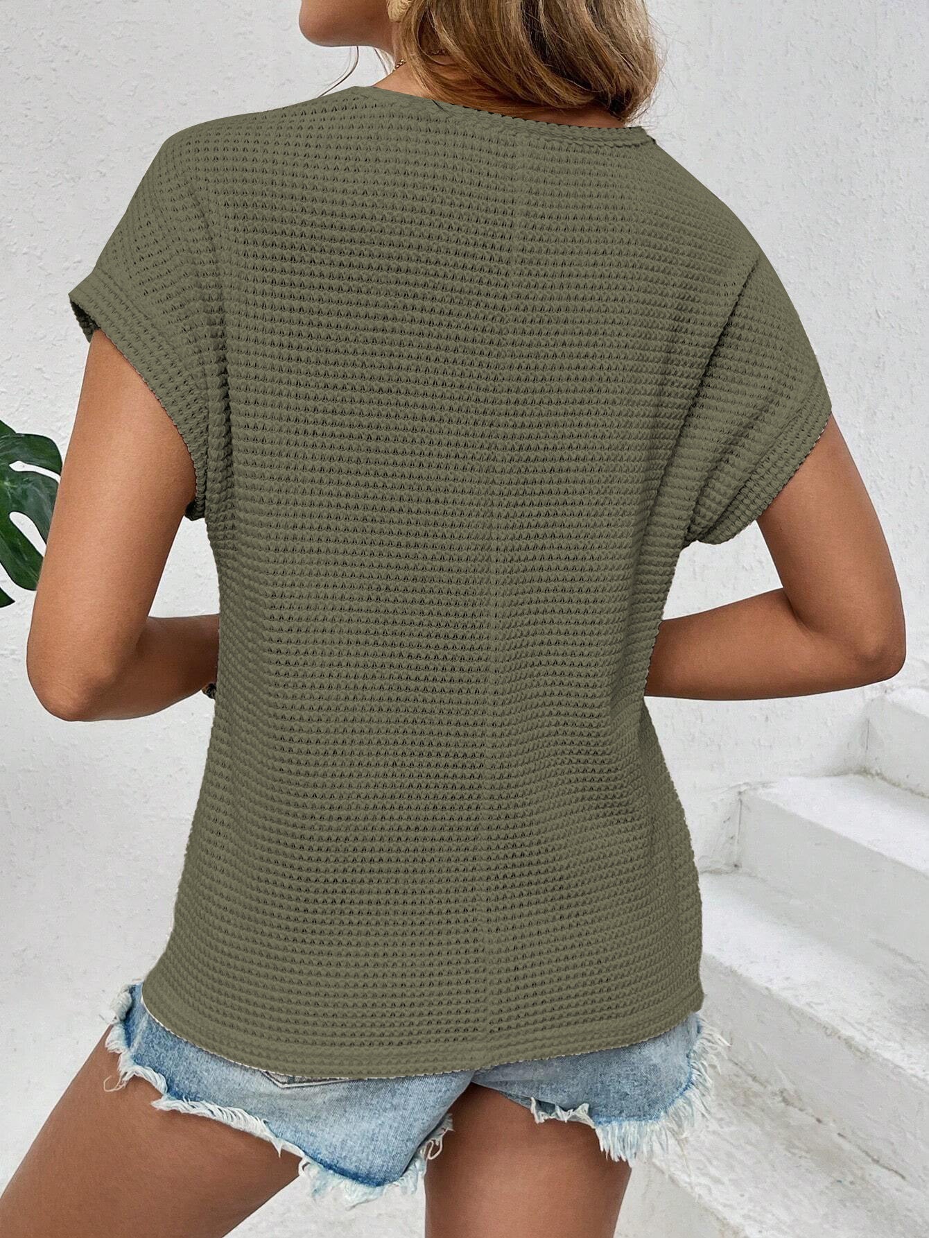 Raglan Openwork Breathable Short-Sleeve T-Shirt