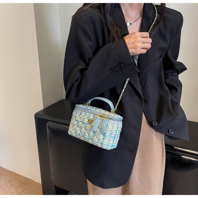 **Chanel-Style Wool Chain Bag**