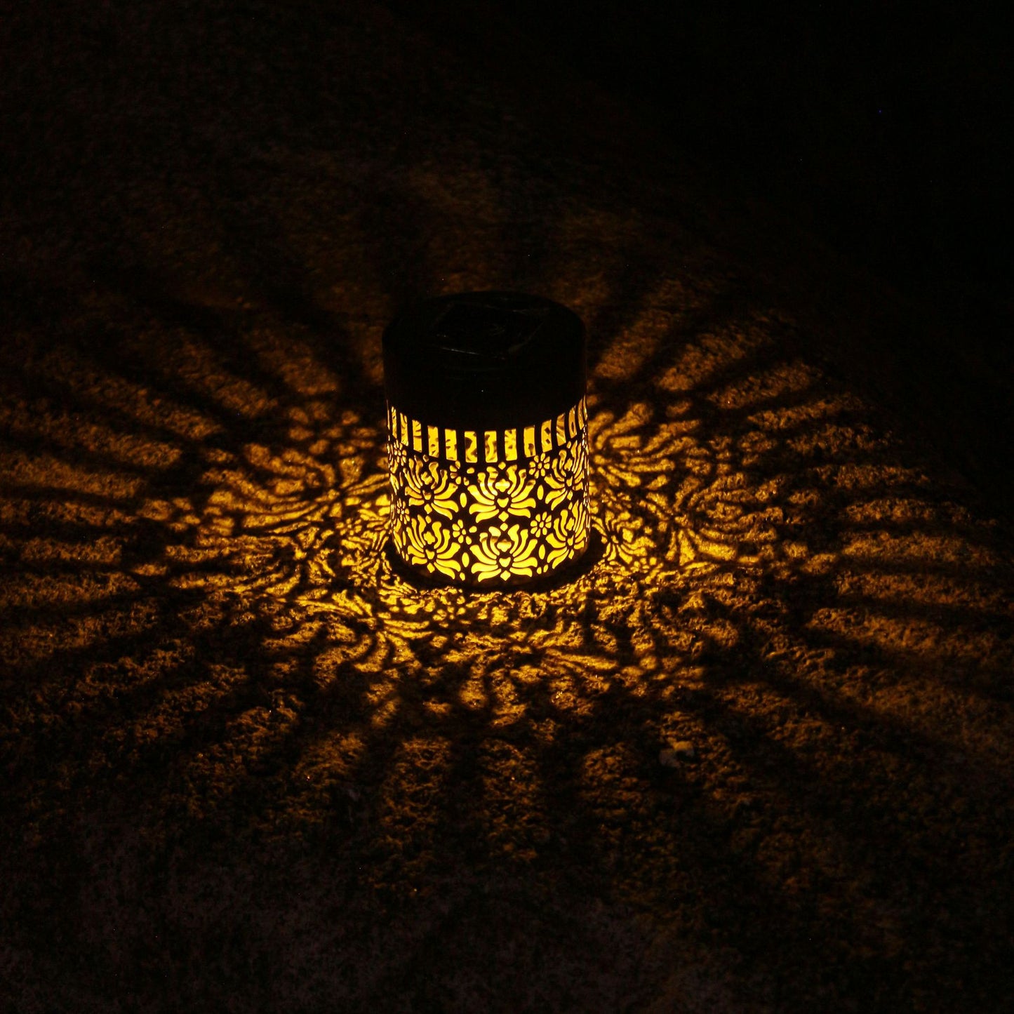 Solar-Powered Wall-Mounted Perforated Projector Light