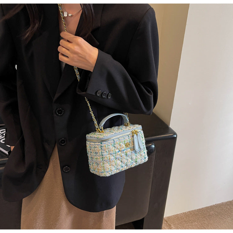 **Chanel-Style Wool Chain Bag**