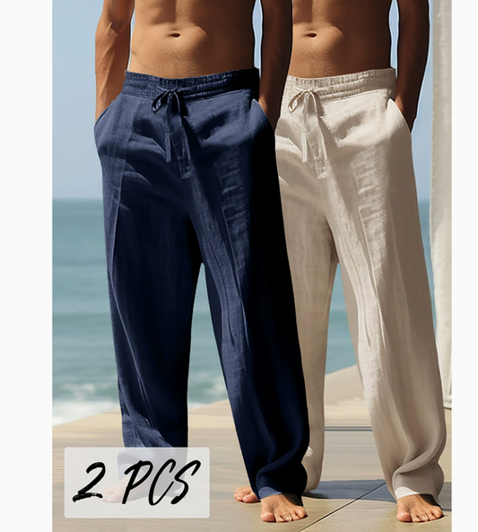 # Men's High-Waisted Wide-Leg Casual Trousers