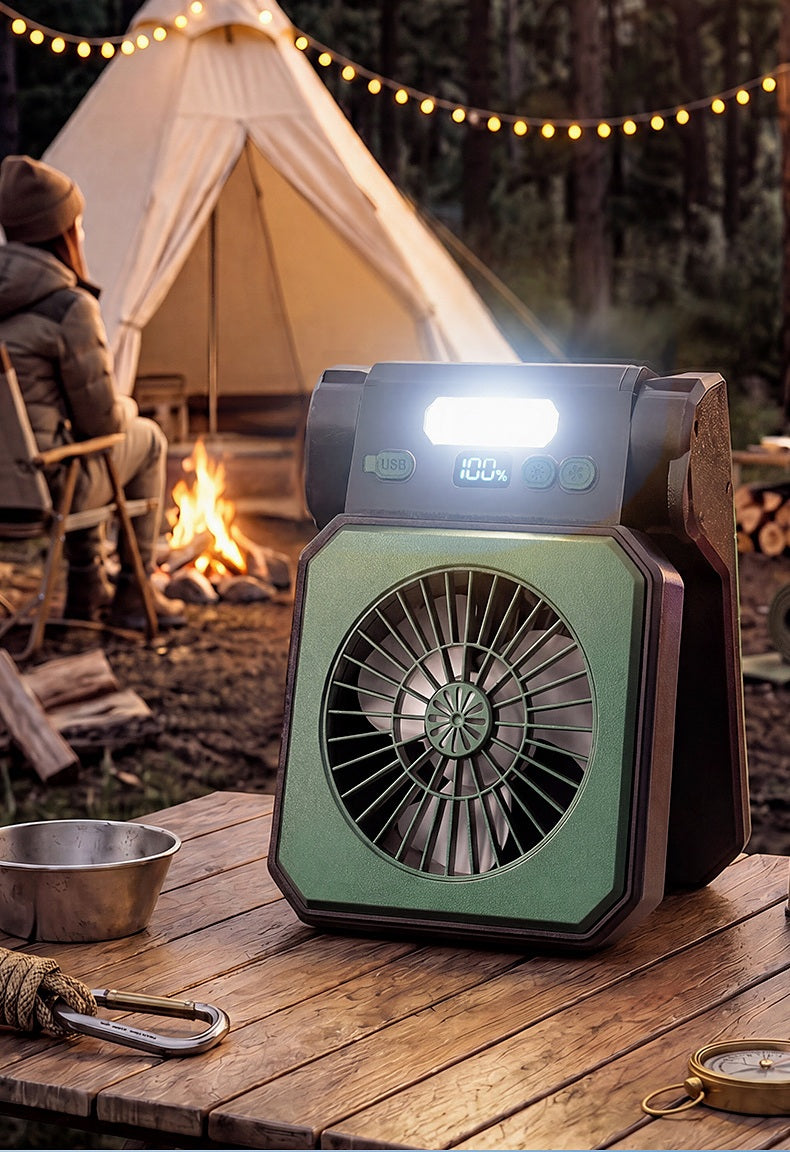 # Solar-Powered Camping Light Portable Fan