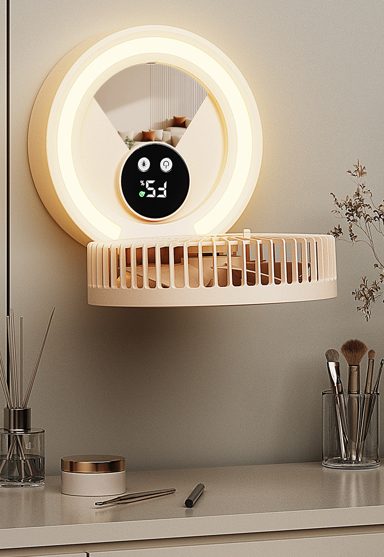 # Foldable Desktop Rechargeable Fan with Mirror
