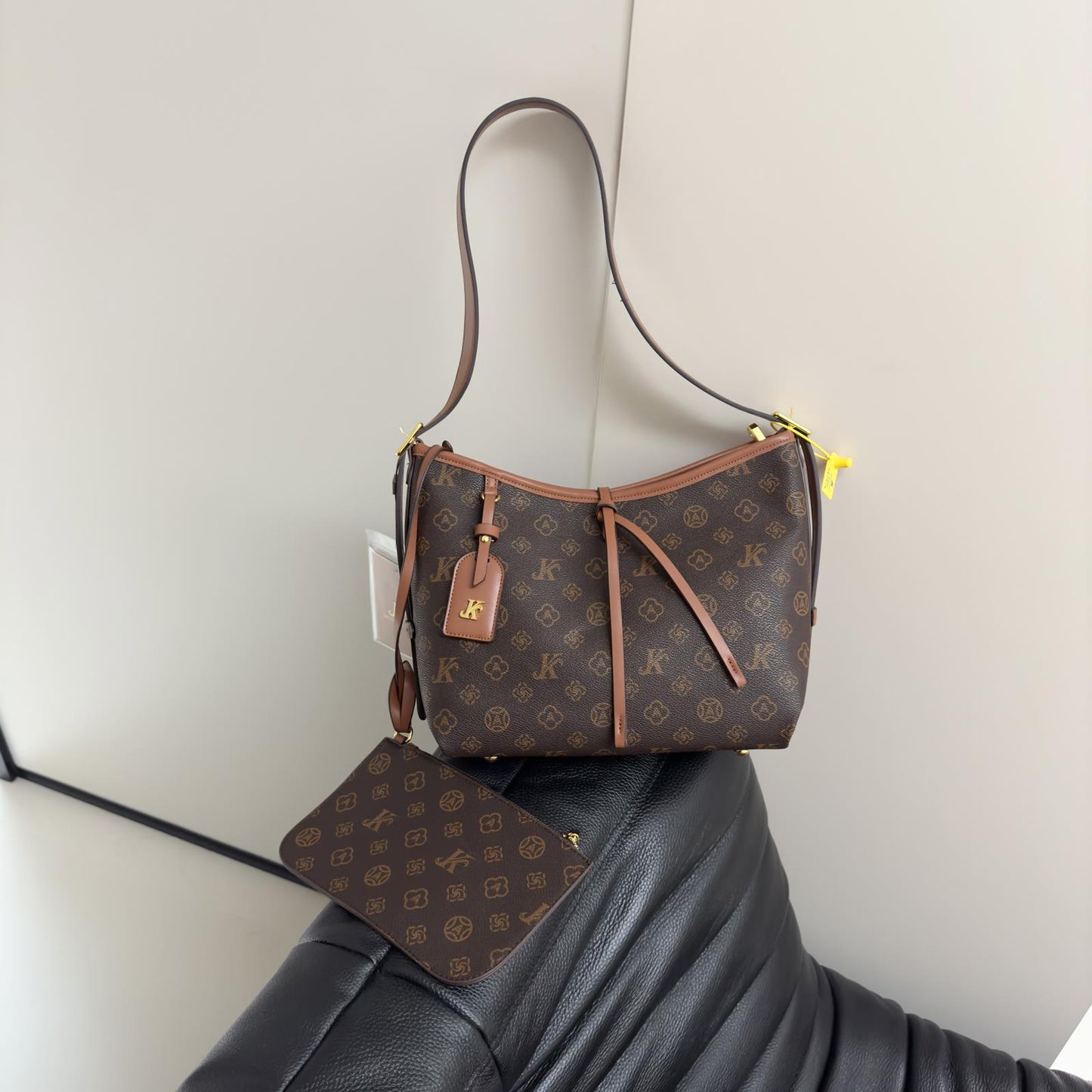 Monogram Letter Shopping Tote Bag