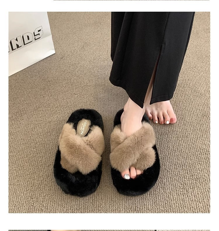 Women's Thick-Soled Furry Slippers